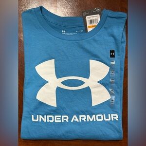 Under Armour Blue Women's Crewneck Tee with White Logo